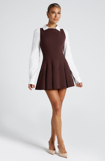 Rory Mini Dress - Plum Brown