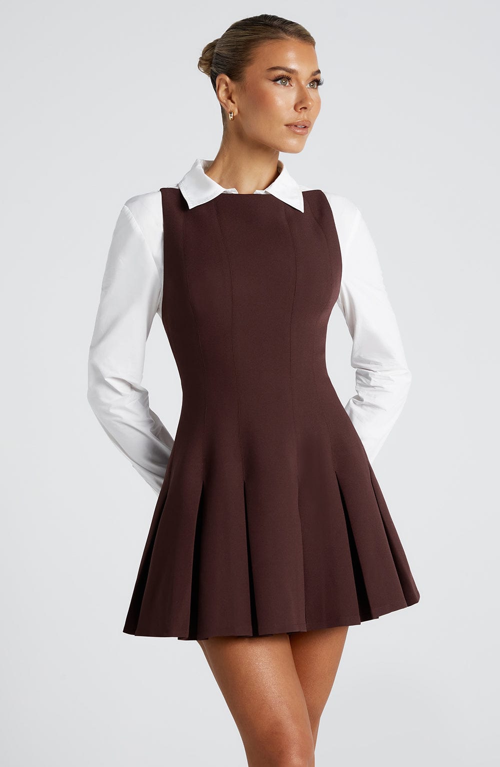 Rory Short Dress - Plum Brown – Aurélienne Paris