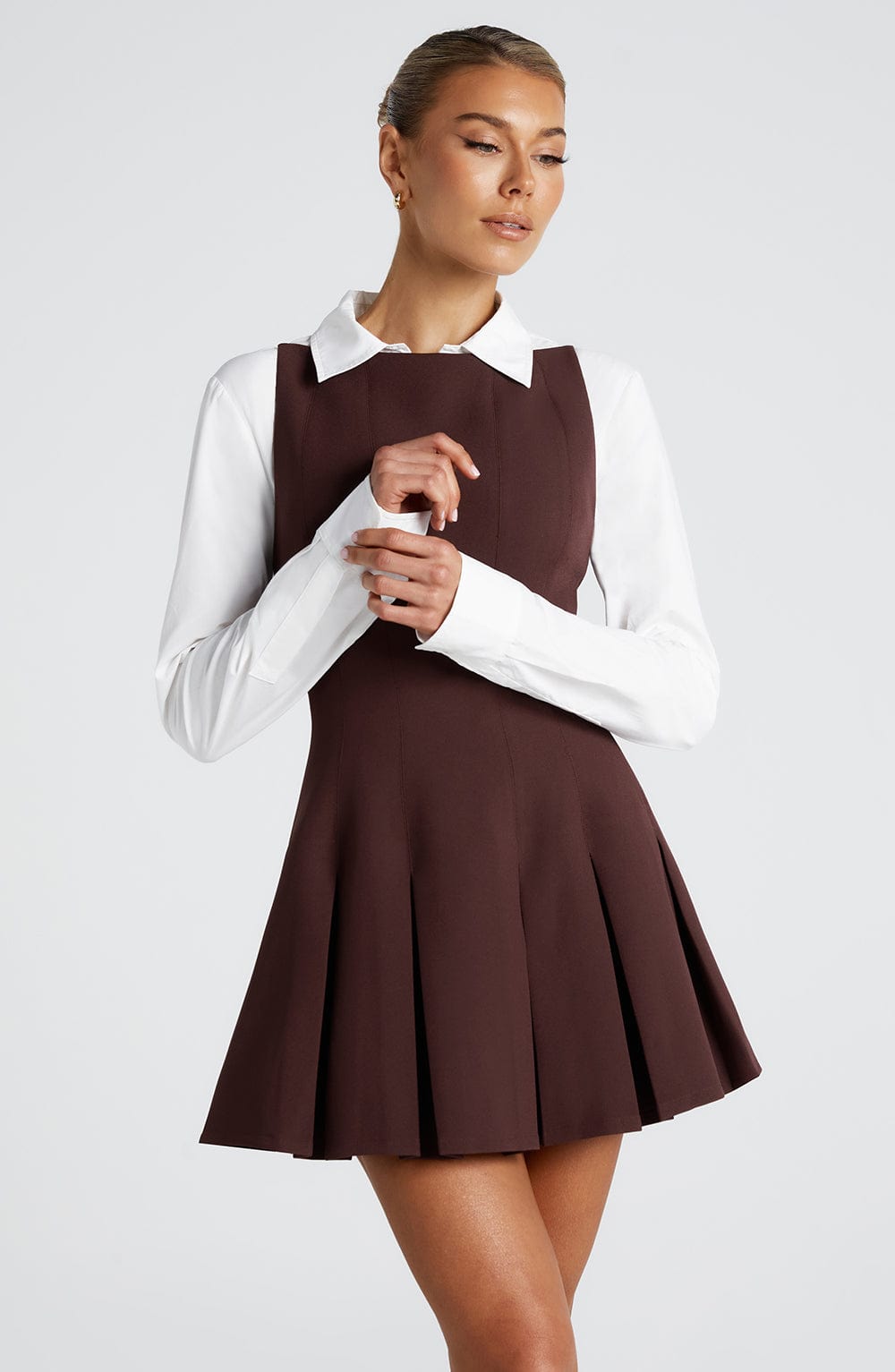 Rory Mini Dress - Plum Brown