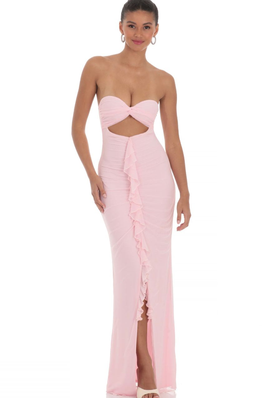 Maïssa Robe Longue - Rose Opaline