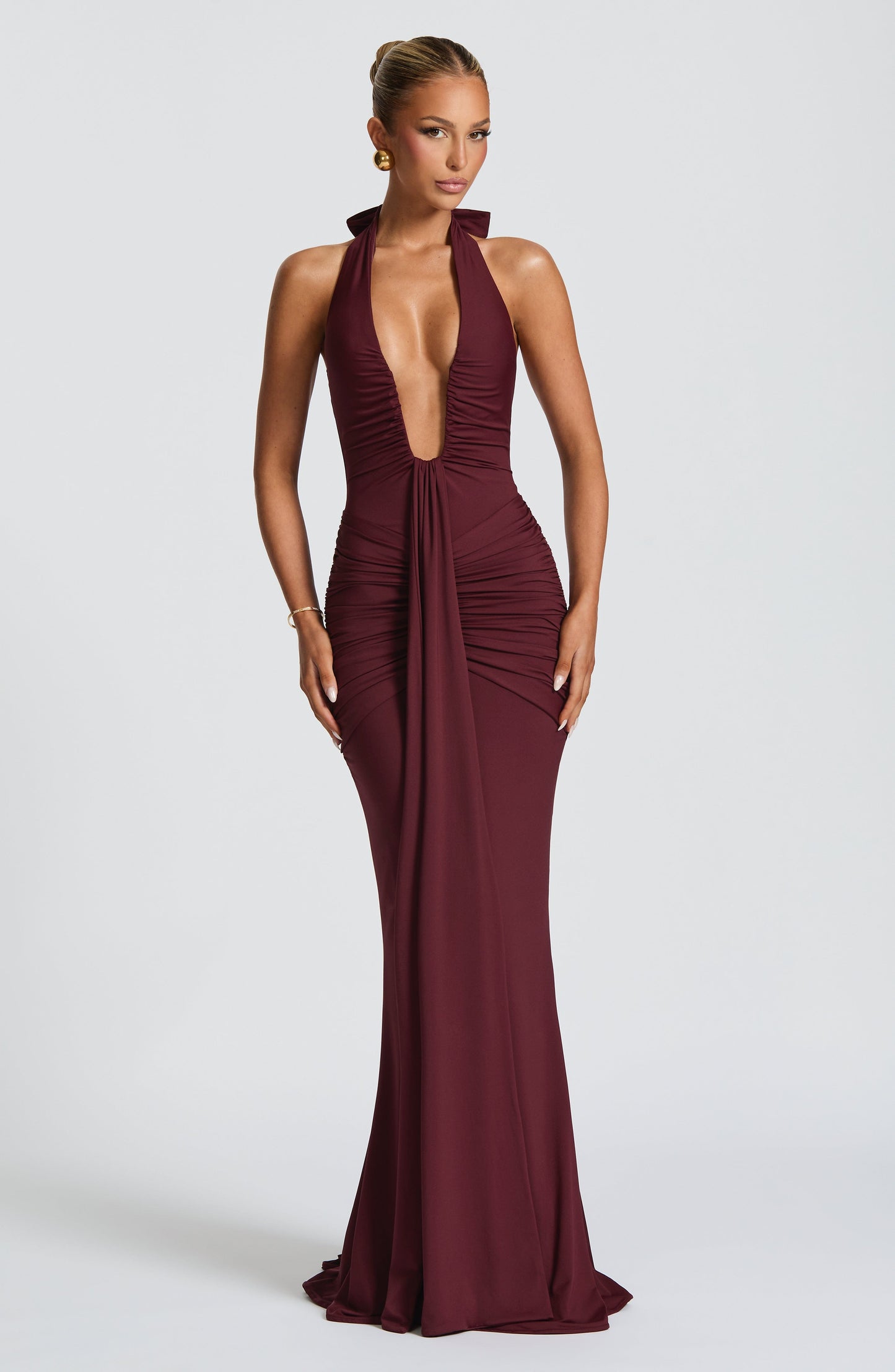 Roxane Robe Longue Bordeaux