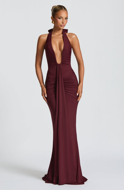 Roxane Robe Longue Bordeaux