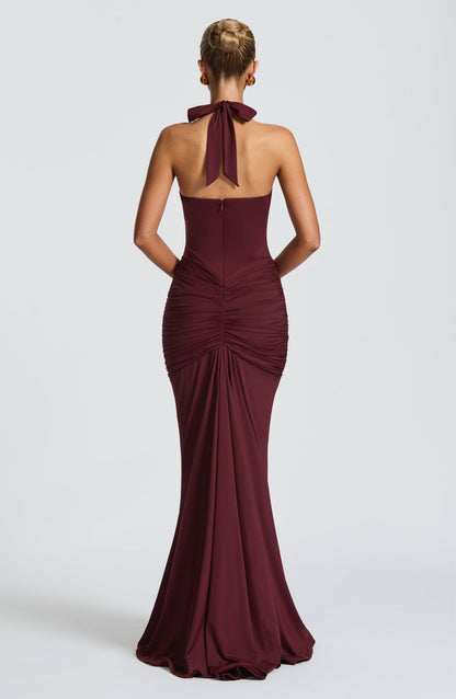Roxane Robe Longue Bordeaux