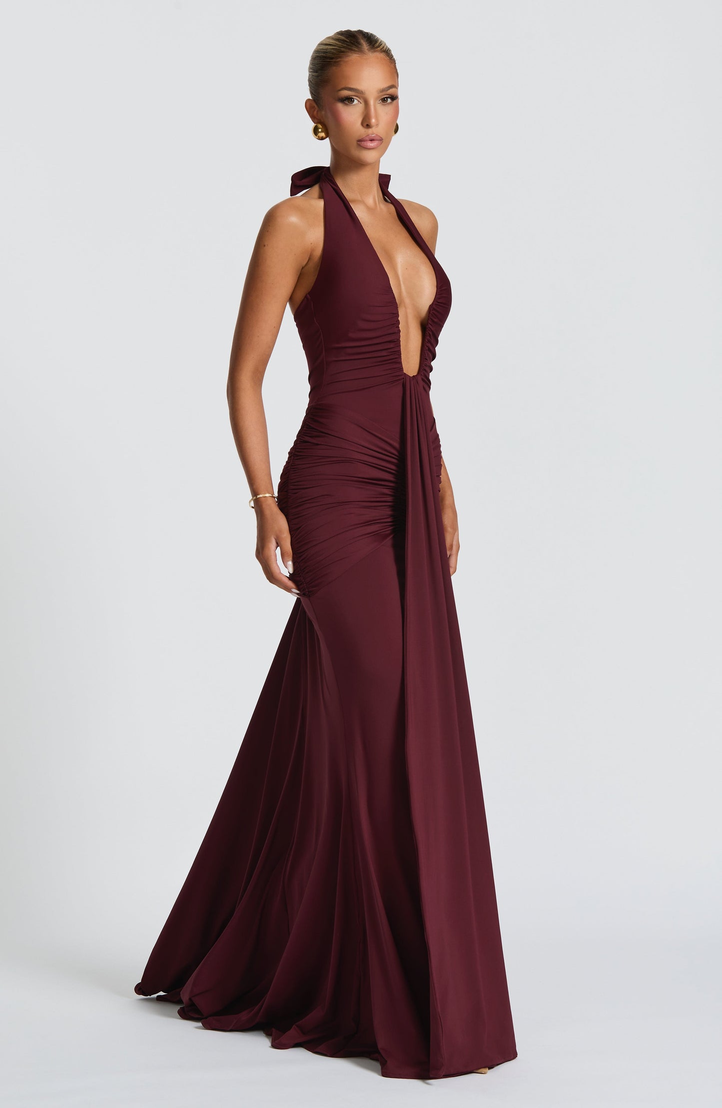 Roxane Robe Longue Bordeaux