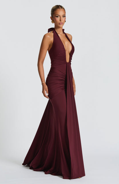 Roxane Robe Longue Bordeaux
