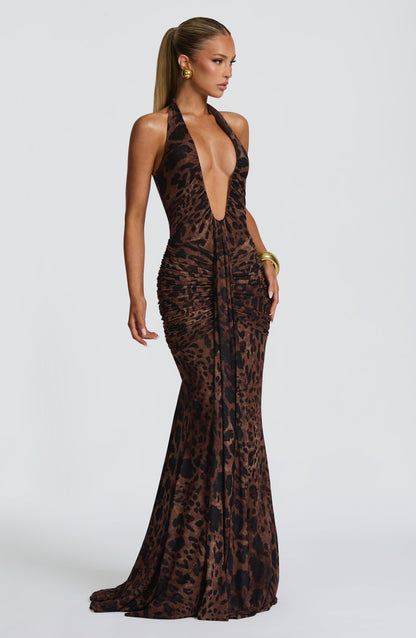 Roxane Robe Longue Léopard