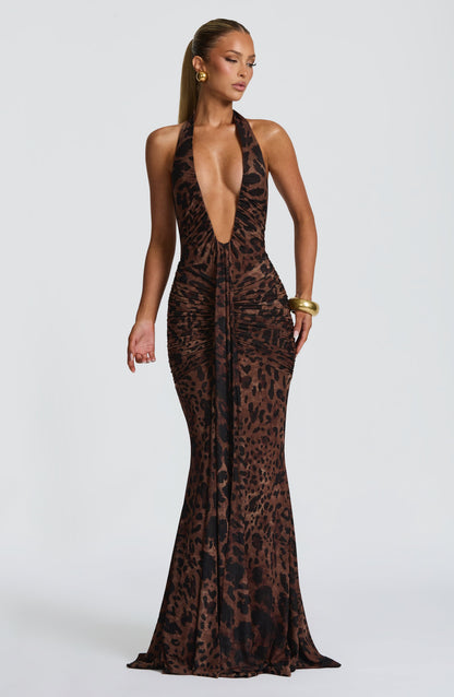Roxane Robe Longue Léopard