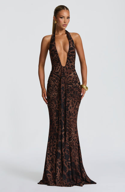 Roxane Robe Longue Léopard