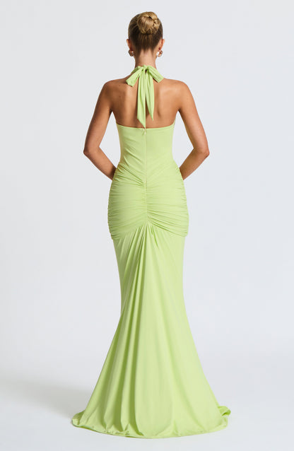 Roxane Robe Longue Vert Citron