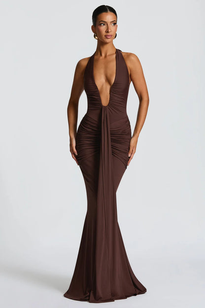Roxane Robe Longue Marron