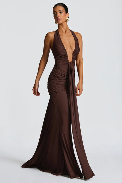 Roxane Robe Longue Marron