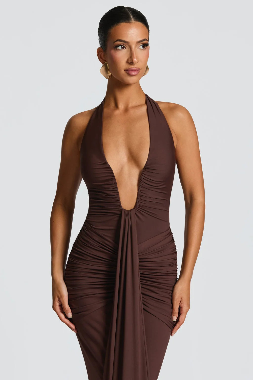 Roxane Robe Longue Marron