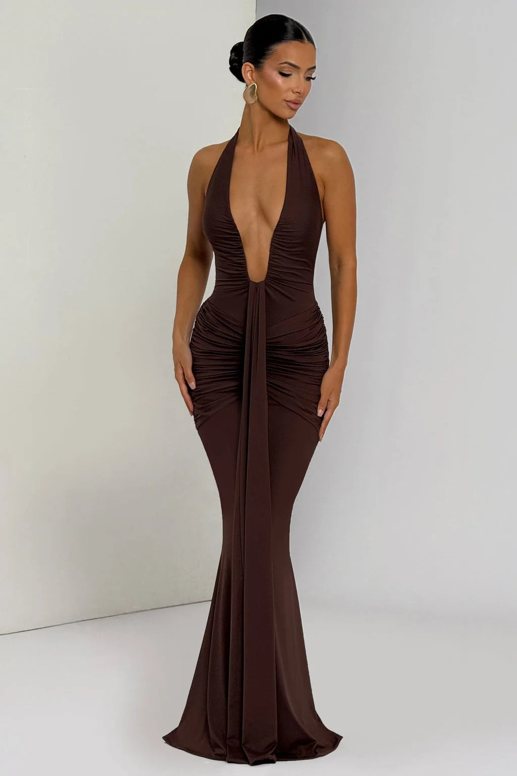 Roxane Robe Longue Marron