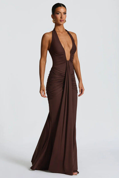 Roxane Robe Longue Marron