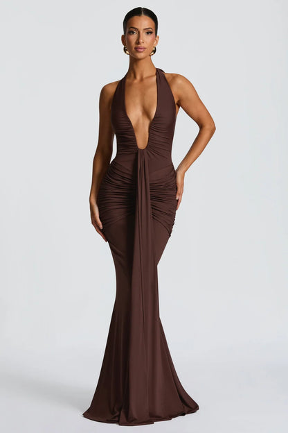 Roxane Robe Longue Marron