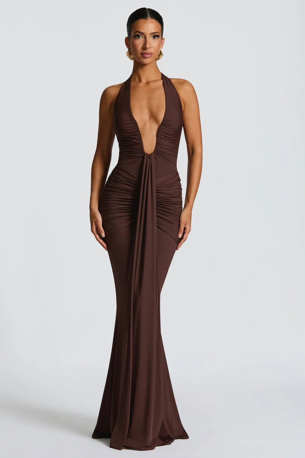 Roxane Robe Longue Marron