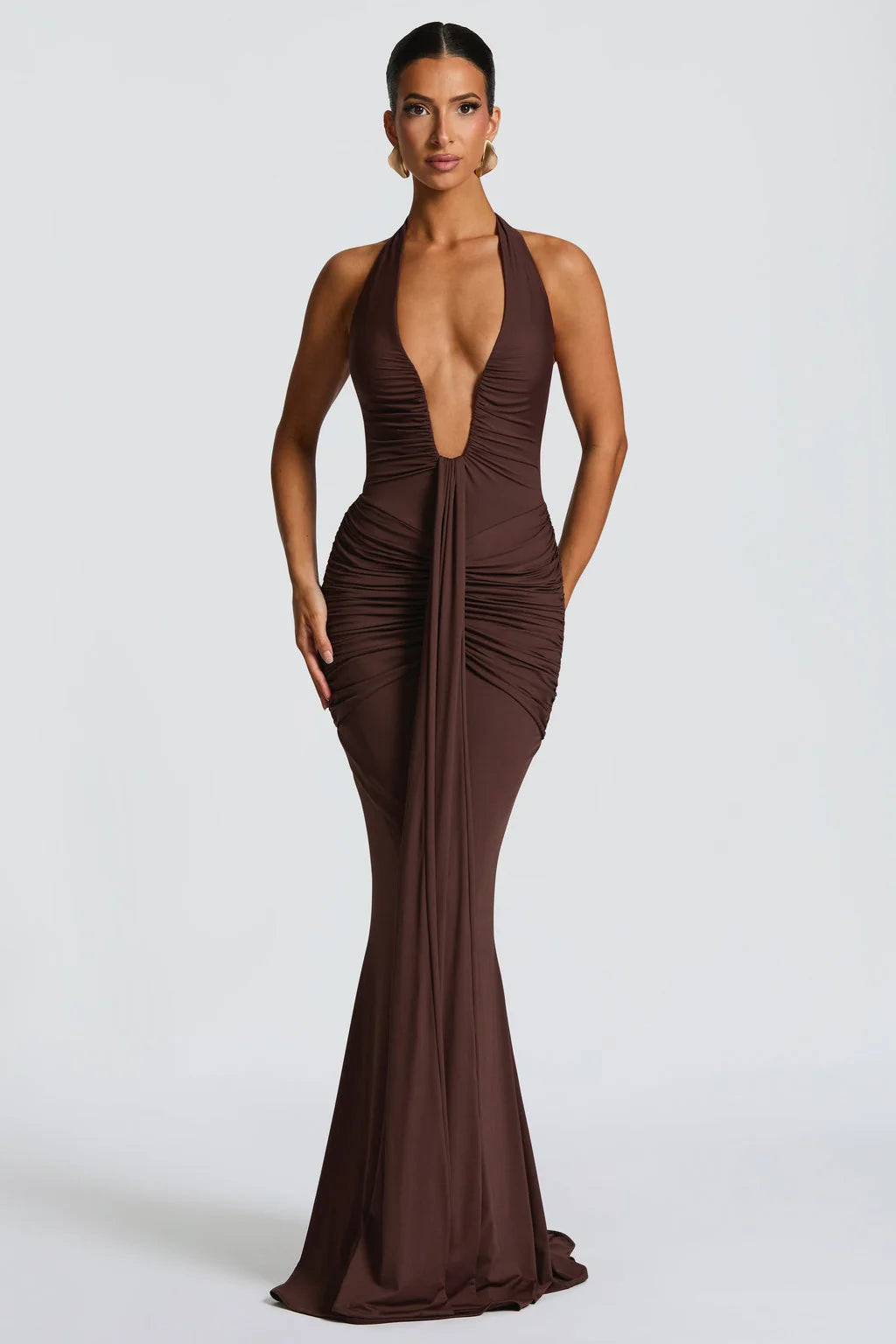 Roxane Robe Longue Marron