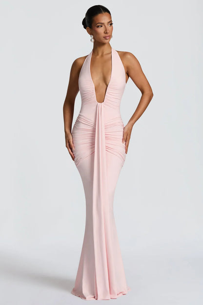 Roxane Robe Longue Rose Poudré