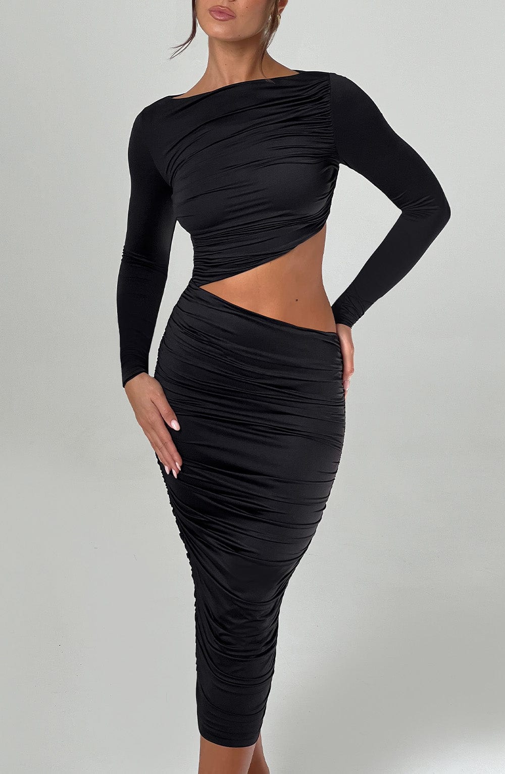 Robe mi-longue Rylee - Noir