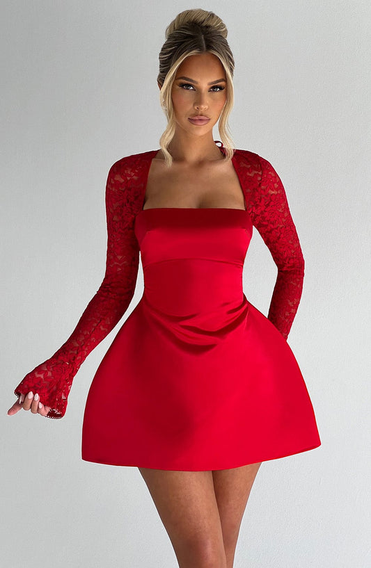 Robe courte Sadie - Rouge