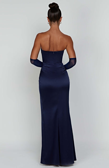 Robe longue Safiya - Bleu marine