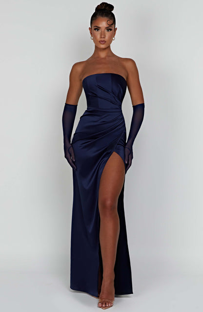 Robe longue Safiya - Bleu marine