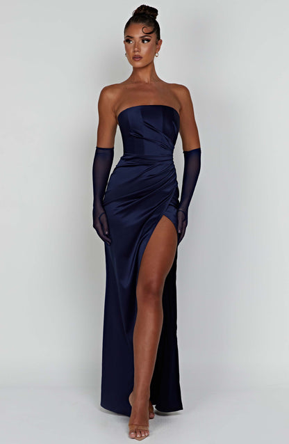 Robe longue Safiya - Bleu marine