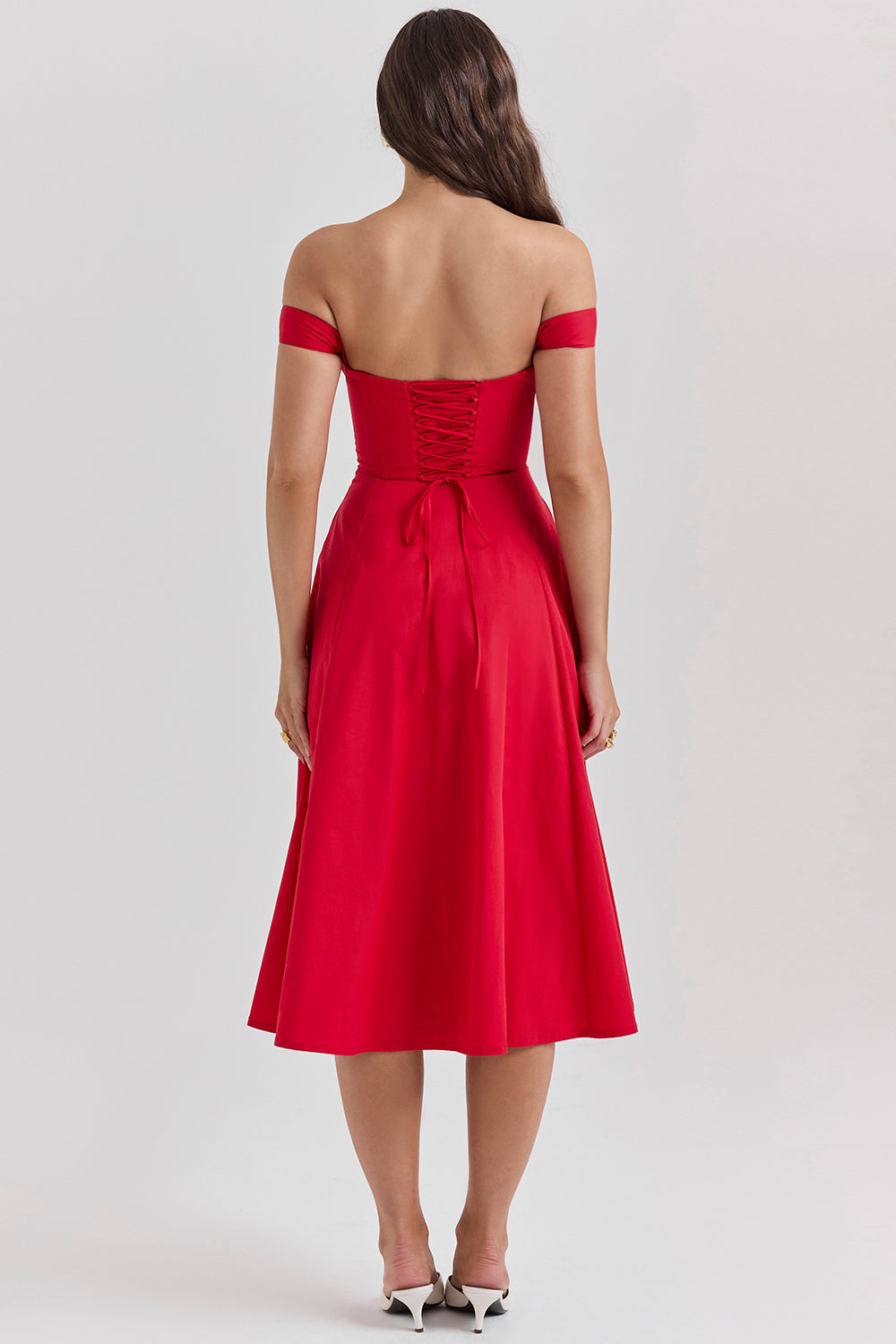 Colombe Robe Mi-Longue Rouge