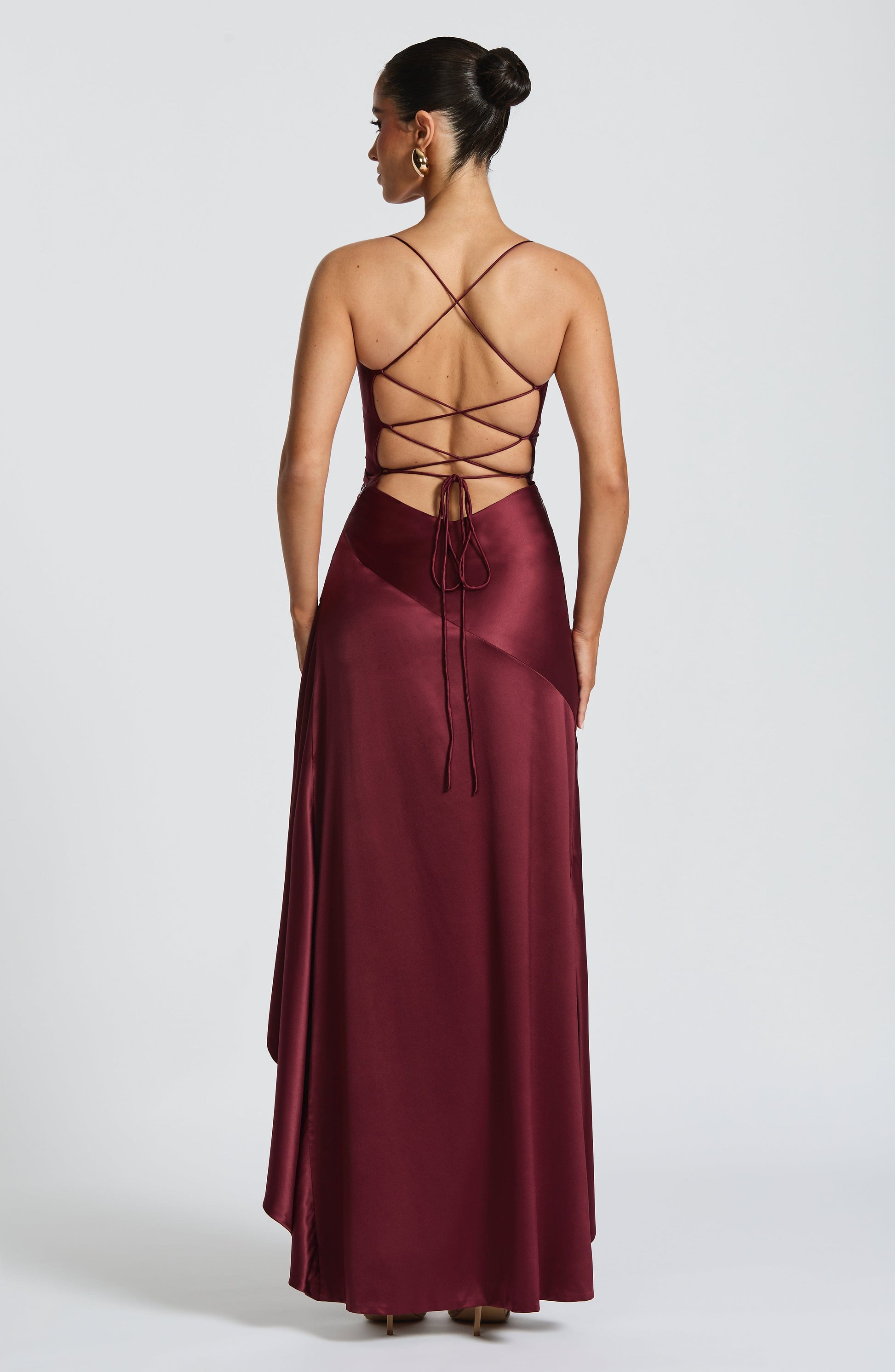 Samira Long Dress Cherry Lacquer – Aurélienne Paris