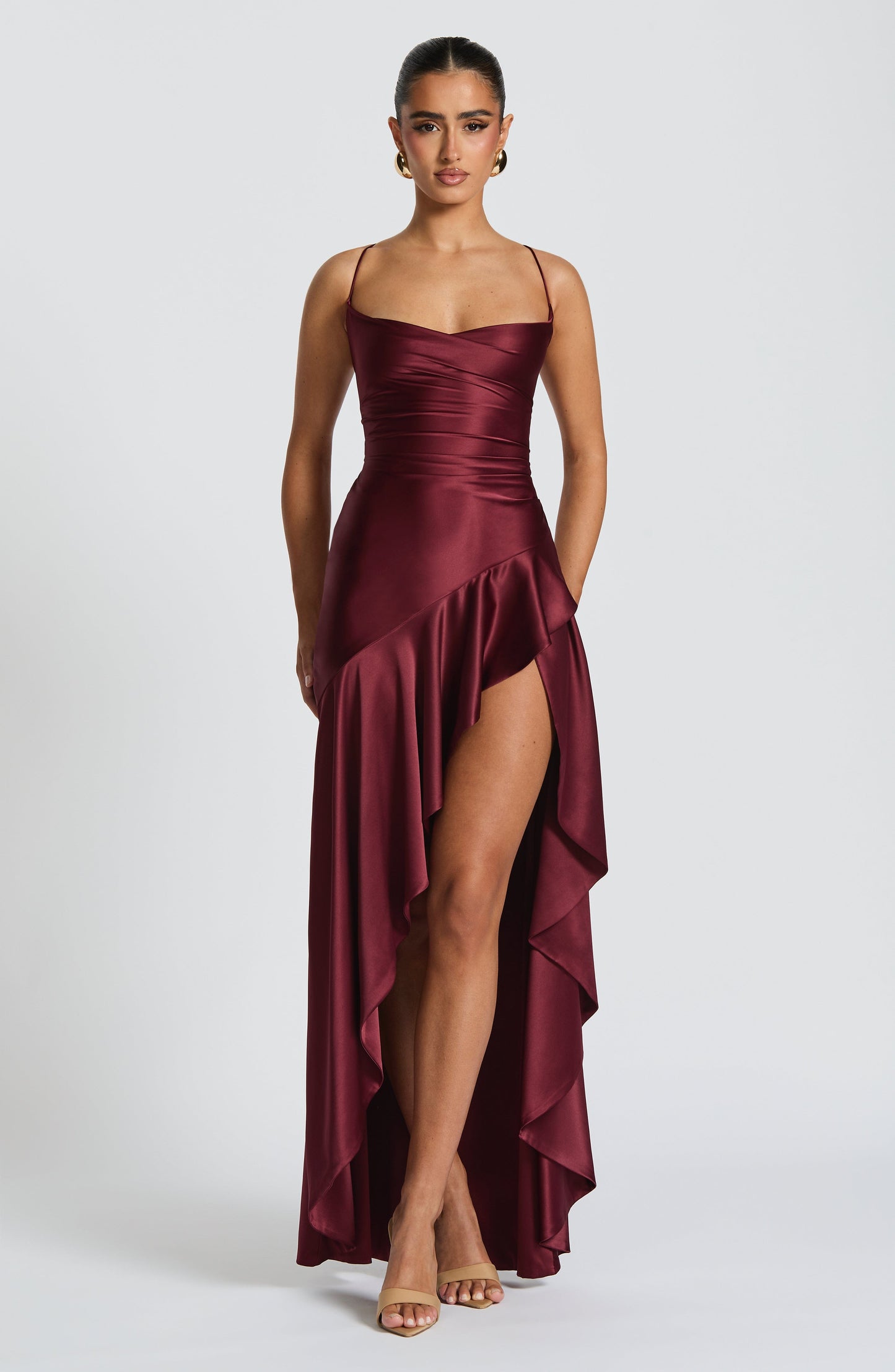 Samira Robe Longue - Cherry Lacquer