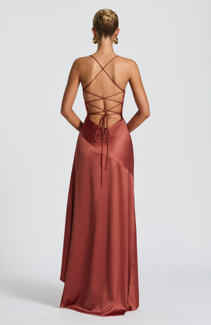 Samira Long Dress - Rust