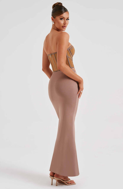 Santanna Corset - Chocolate/Nude