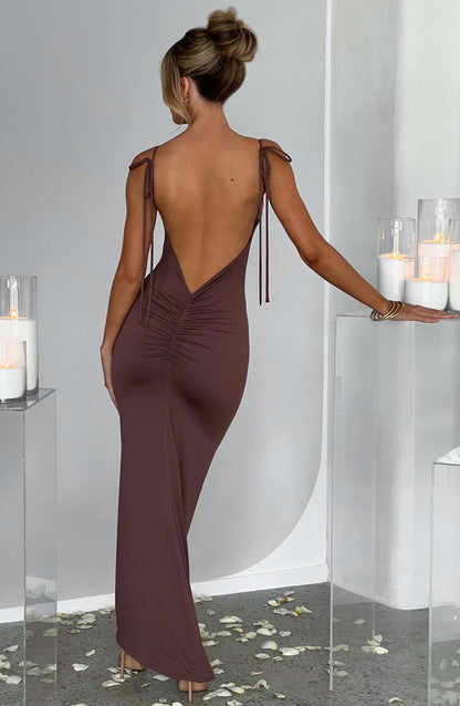 Robe longue Sanya - Chocolat