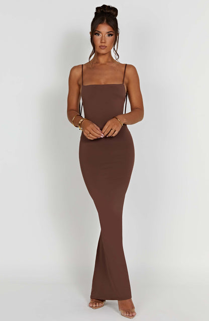 Robe longue Sanya - Chocolat