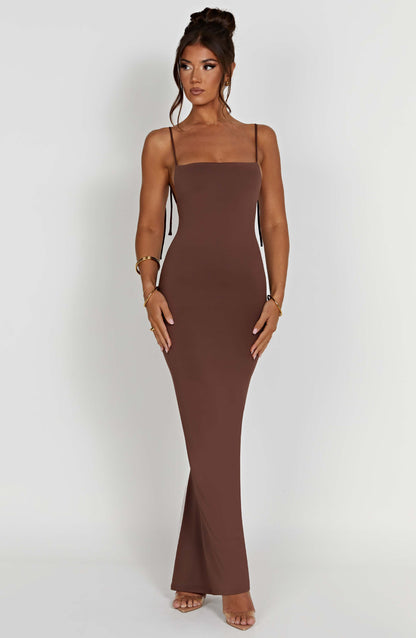 Robe longue Sanya - Chocolat