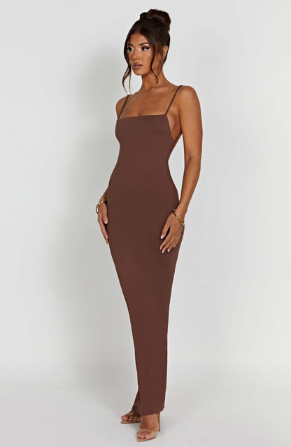 Robe longue Sanya - Chocolat