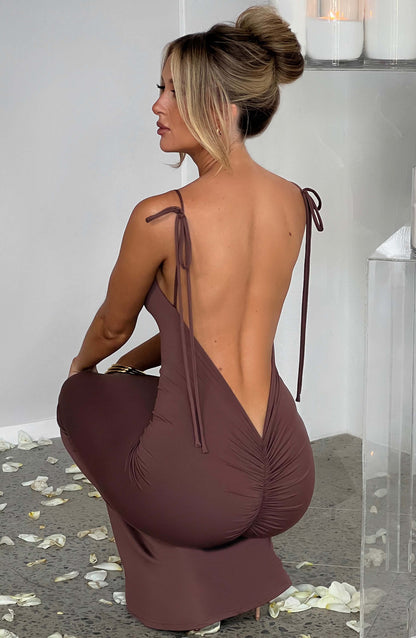 Robe longue Sanya - Chocolat