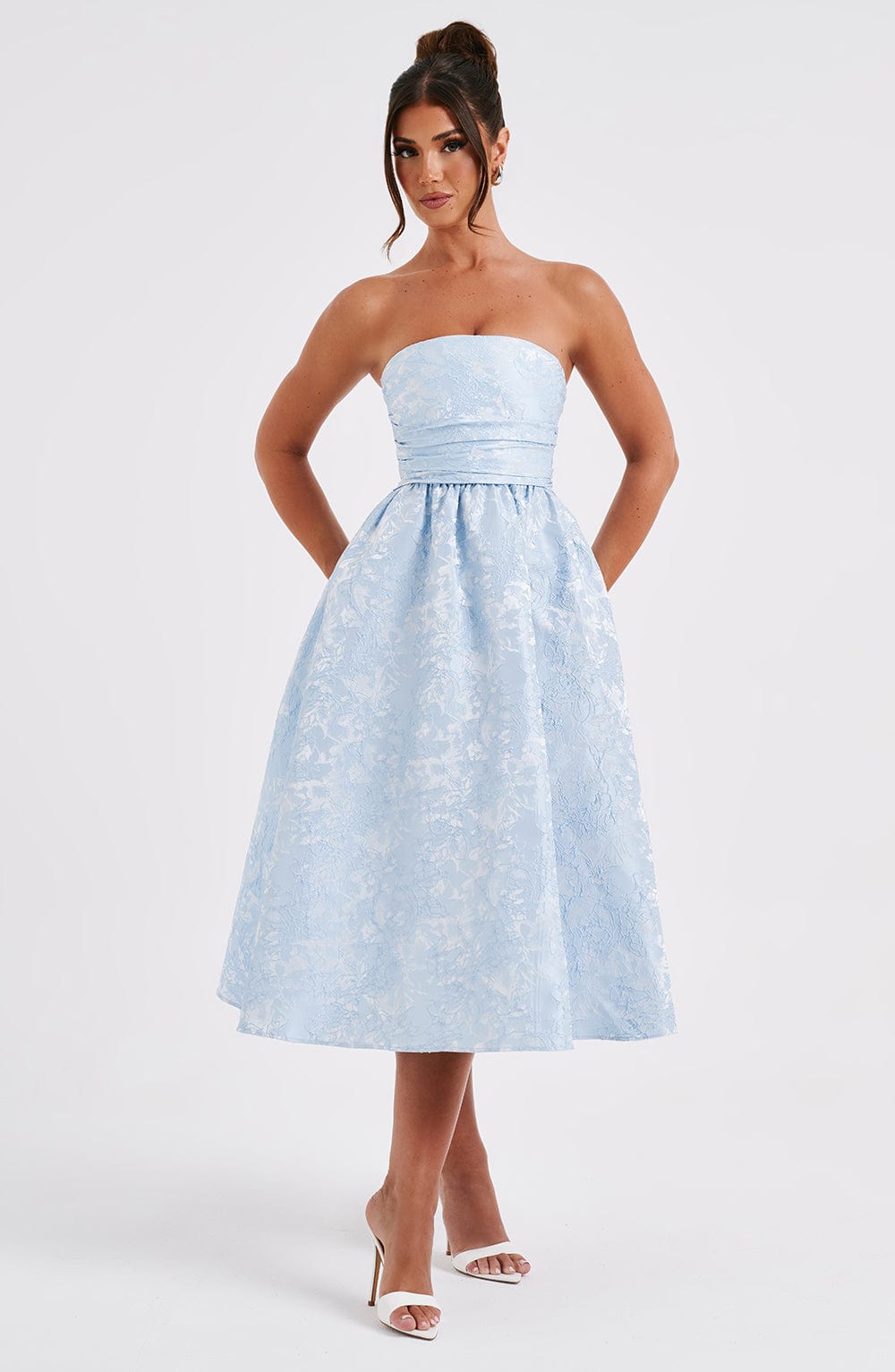 Robe mi-longue Saoirse - Bleu