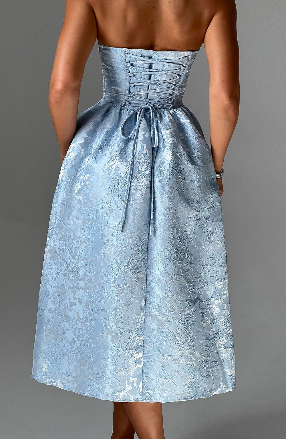 Robe mi-longue Saoirse - Bleu