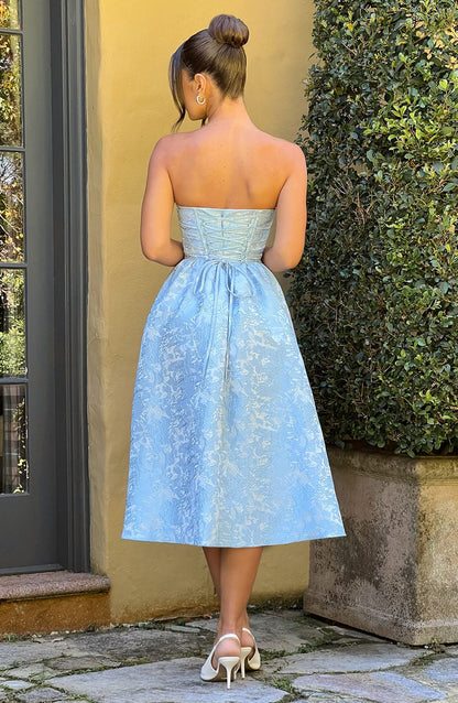 Robe mi-longue Saoirse - Bleu