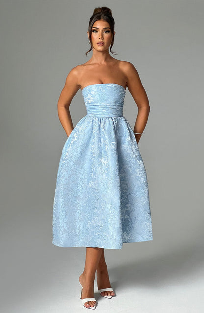 Robe mi-longue Saoirse - Bleu