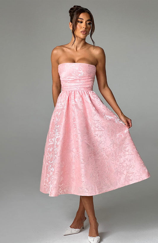 Robe mi-longue Saoirse - Blush