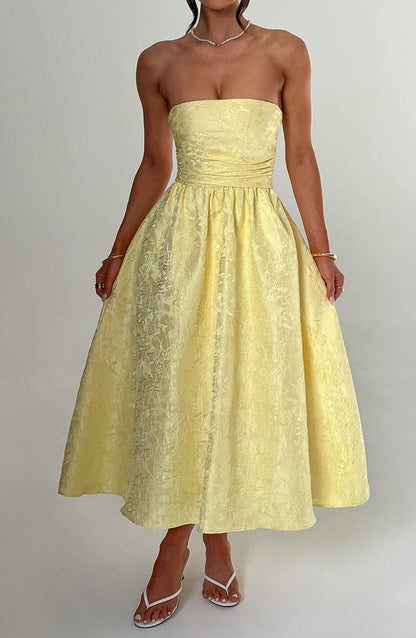 Robe mi-longue Saoirse - Citron