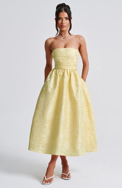 Robe mi-longue Saoirse - Citron