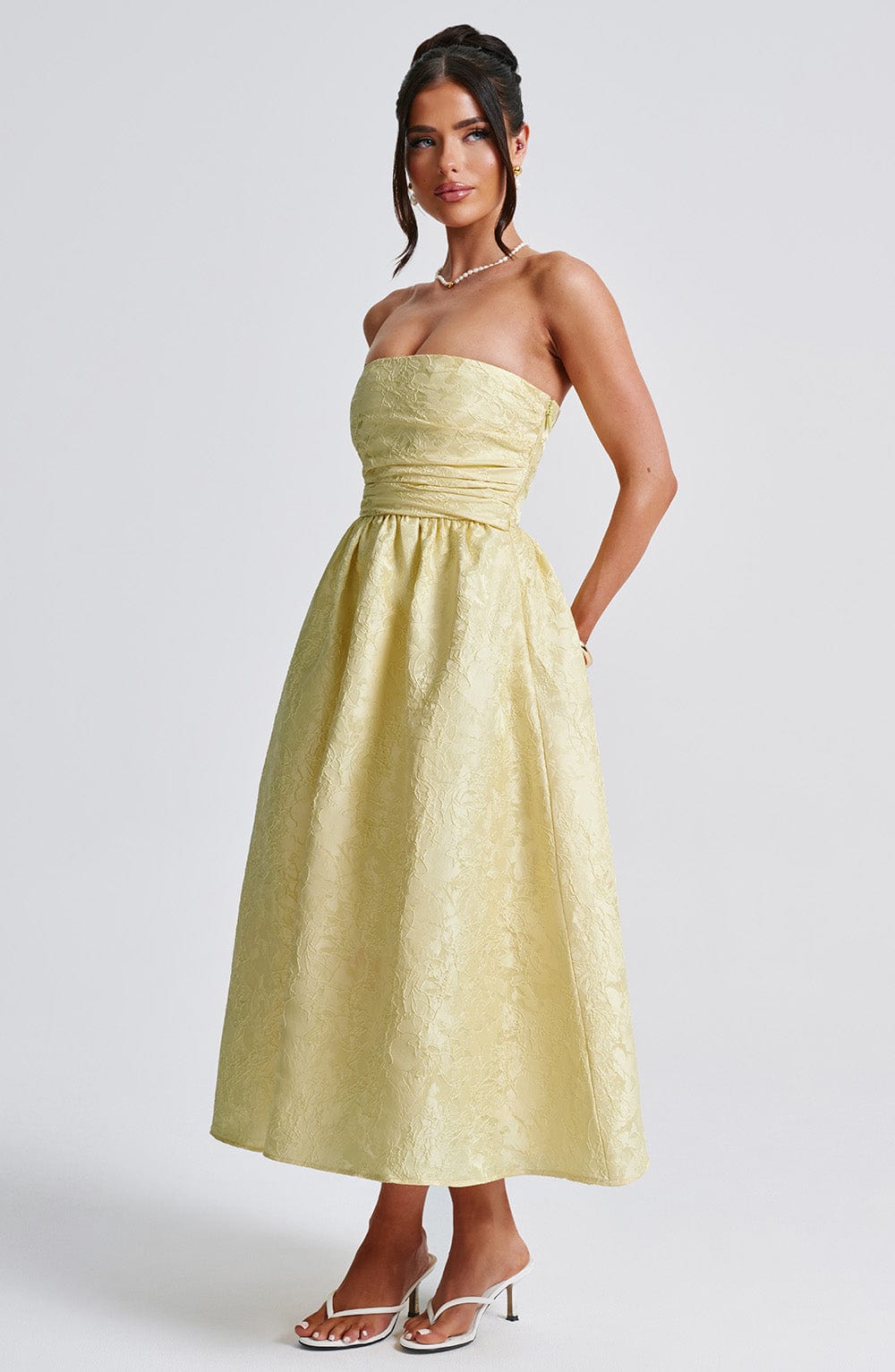 Robe mi-longue Saoirse - Citron