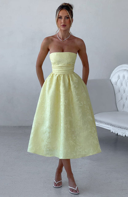 Robe mi-longue Saoirse - Citron