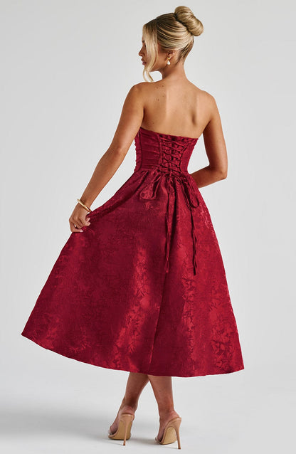 Robe mi-longue Saoirse - Rouge