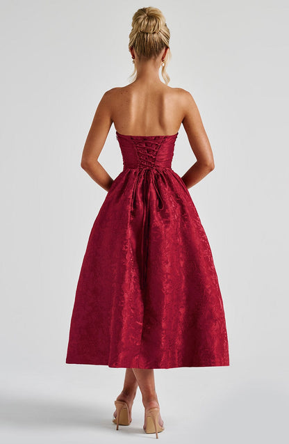 Robe mi-longue Saoirse - Rouge