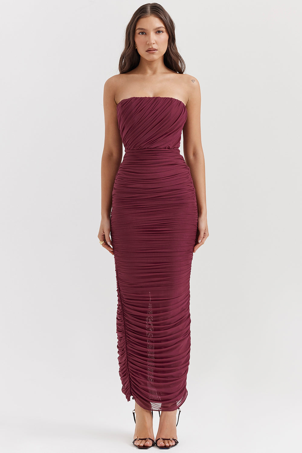 Alizée Robe Longue Bordeaux