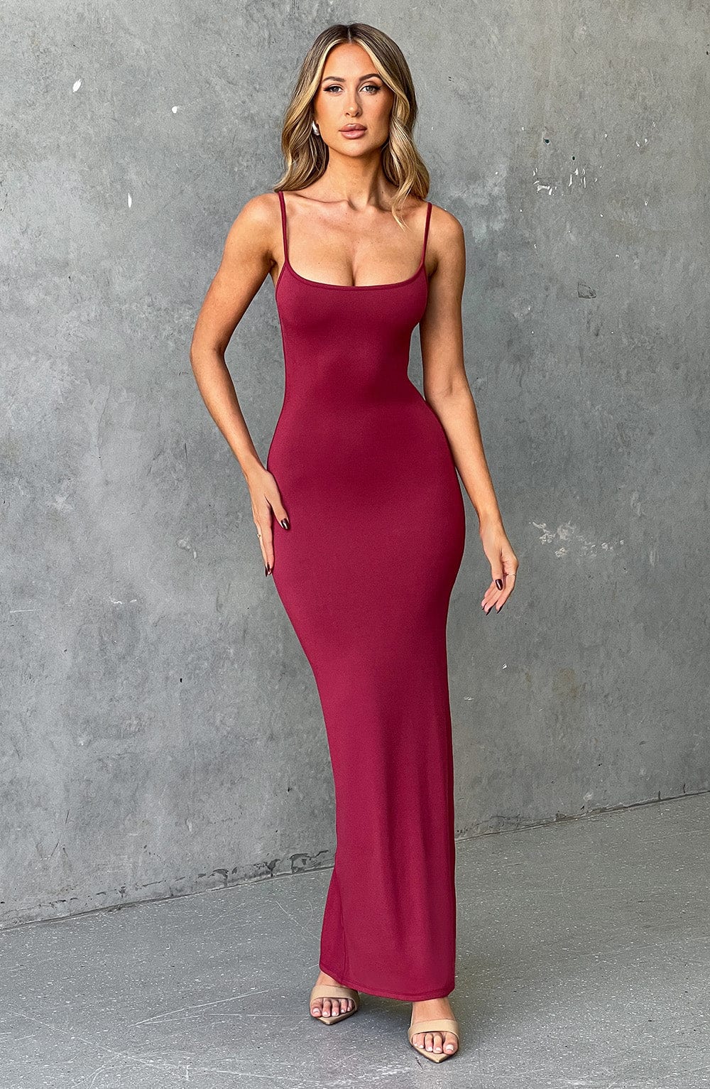 Robe longue Saskia - Cerise